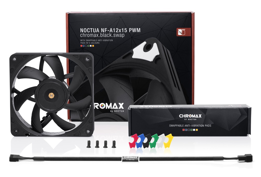 Noctua NF-A12x15 PWM chromax.black.swap 15mm 12cm ventilátor