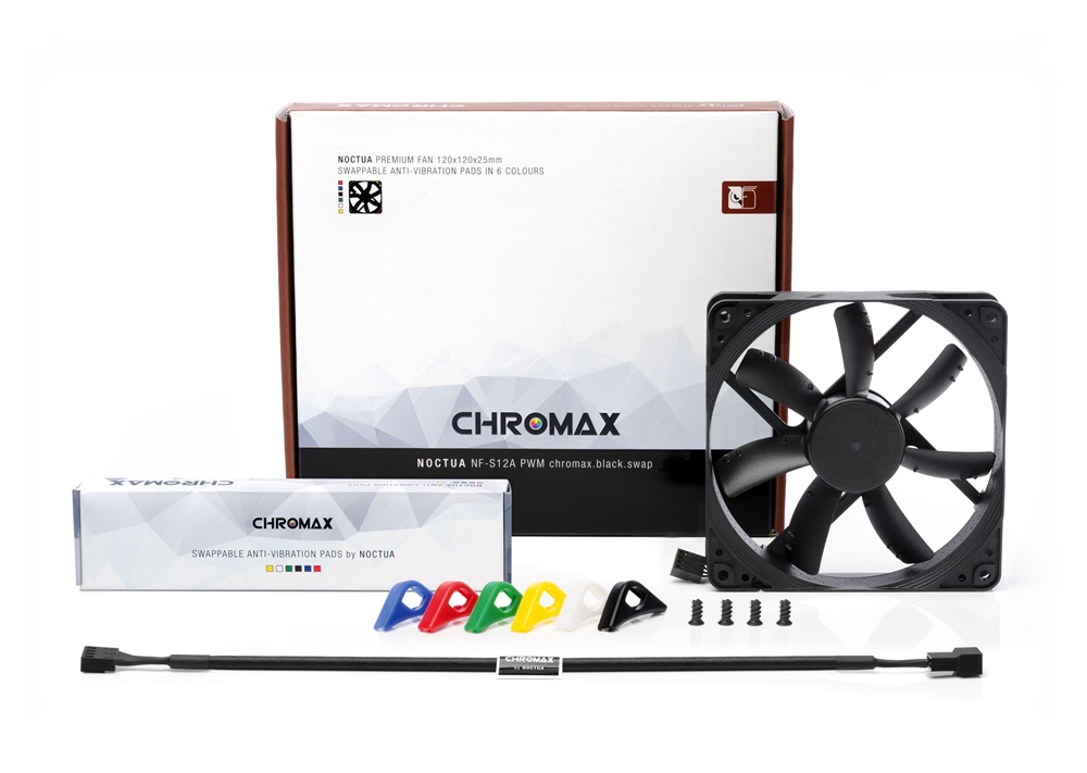 Noctua NF-S12A PWM chromax.black.swap 12cm ventilátor