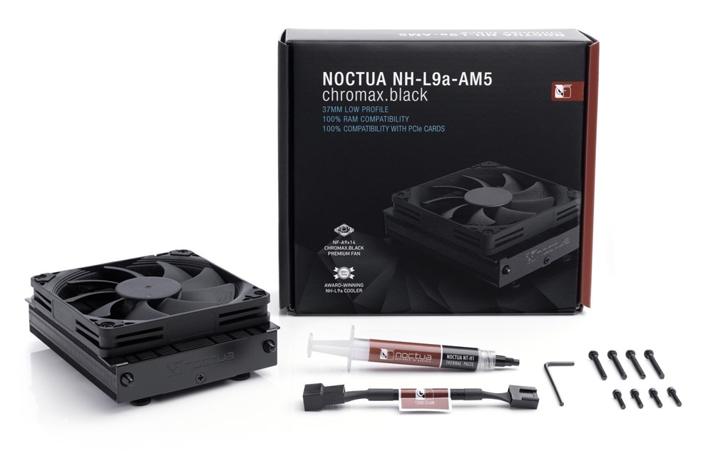 Noctua NH-L9A-AM5 9cm AMD AM5 Chromax Black processzor hűtő