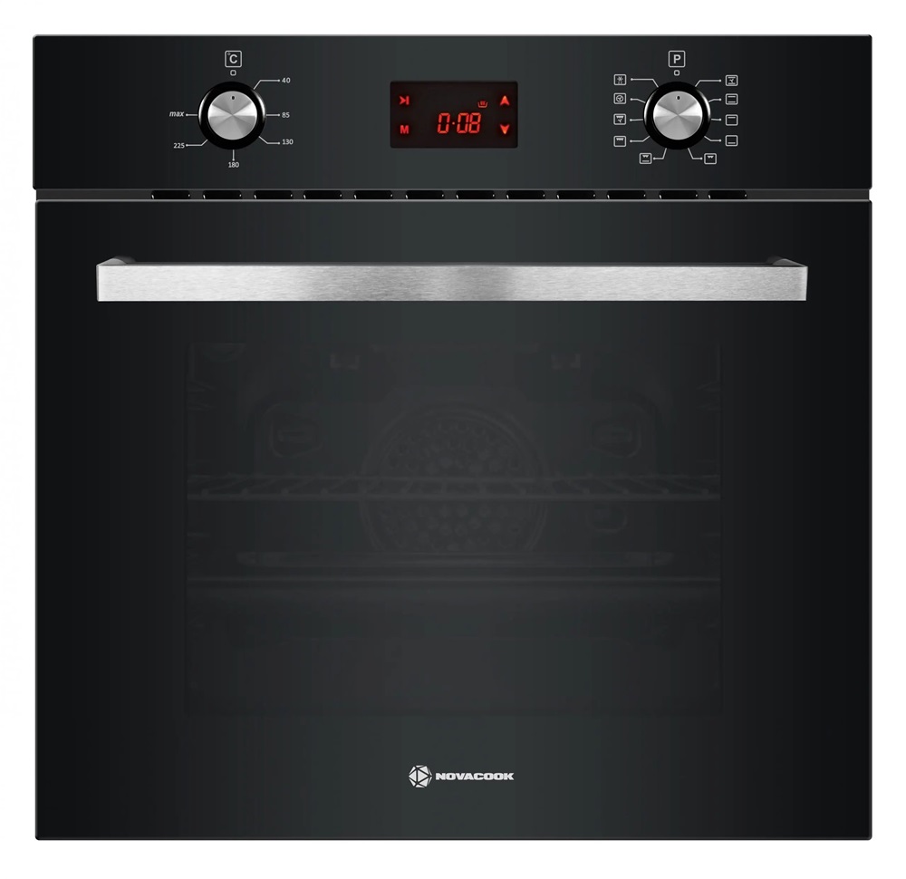 Novacook BE10-LDB fekete, beépíthető, sütőtér: 61L, grill, légkeverés, sütő
