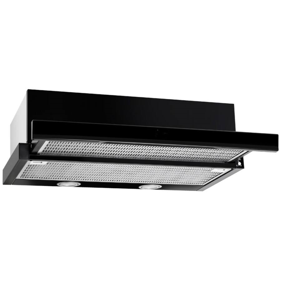 Novacook D008 fekete, beépíthető, hagyományos, méret:59,5 cm, teleszkópos, zajszint:57 dB, páraelszívó