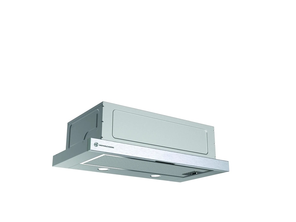 Novacook D009 inox, beépíthető, hagyományos, méret:59,5 cm, teleszkópos, zajszint:57 dB, páraelszívó