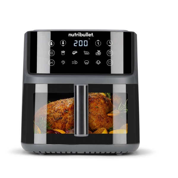 Nutribullet NBA0811 CrispLite Vision sötétszürke 8 L forrólevegős sütő