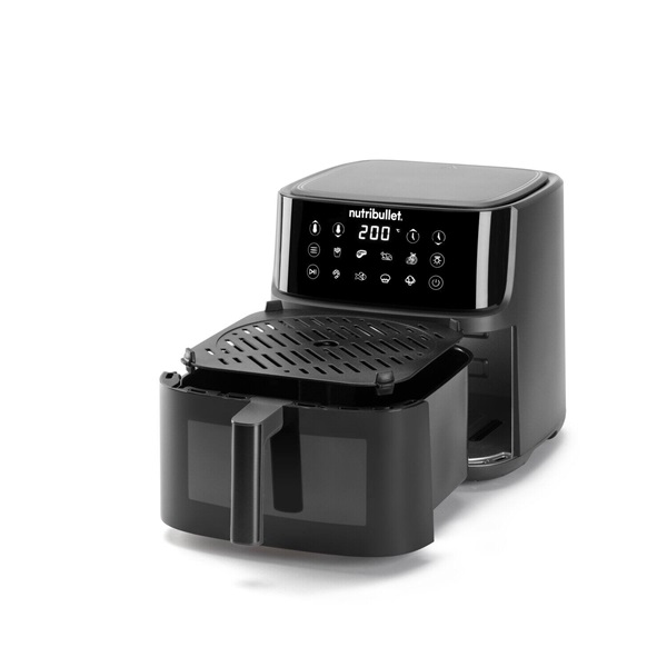 Nutribullet NBA0811 CrispLite Vision sötétszürke 8 L forrólevegős sütő