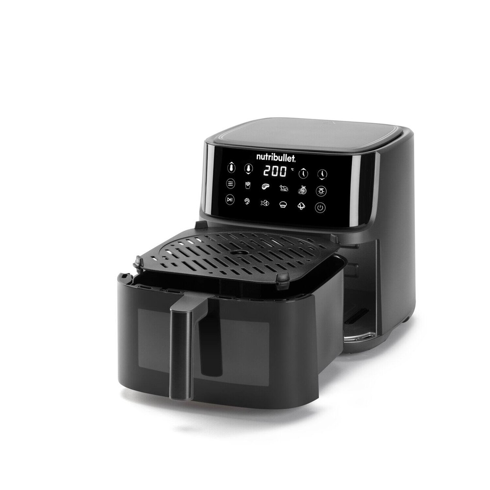 Nutribullet NBA0811 CrispLite Vision sötétszürke 8 L forrólevegős sütő