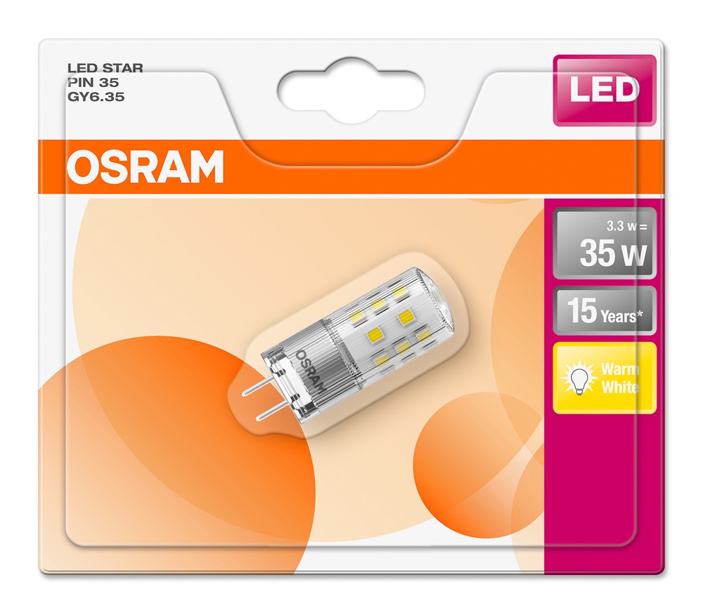Osram Star átlátszó búra/3,3W/400lm/2700K/GY6.35/12V LED kapszula