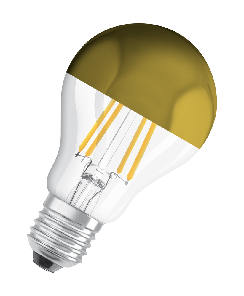Osram Star üveg búra/6,5W/700lm/2700K/E27 arany tetőtükrös LED körte izzó