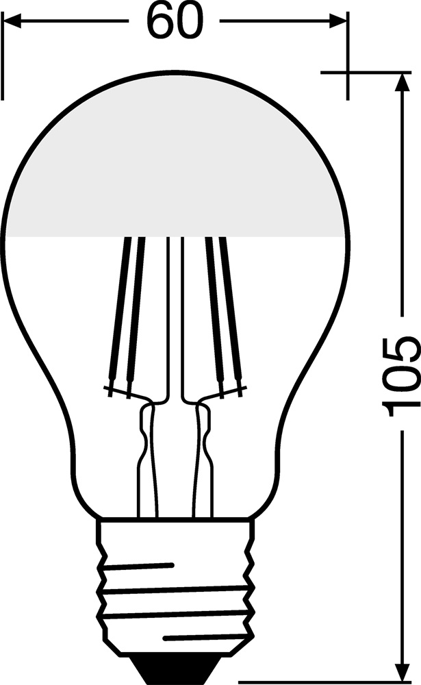 Osram Star üveg búra/6,5W/700lm/2700K/E27 arany tetőtükrös LED körte izzó
