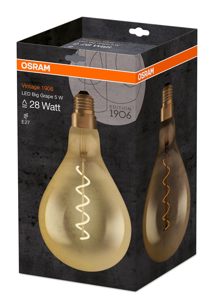 Osram Vintage átlátszó üveg búra/5W/300lm/2000K/E27 LED körte izzó