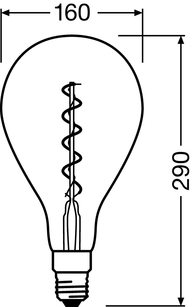 Osram Vintage átlátszó üveg búra/5W/300lm/2000K/E27 LED körte izzó