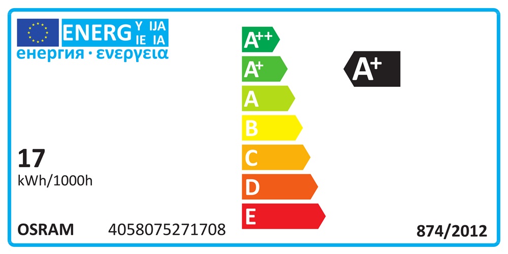 Osram matt műanyag búra/17W/1521lm/2700K/E27 LED körfénycső