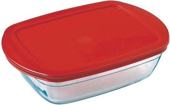 Ocuisine 216PC 28x20x8 cm 2,5l szögletes műanyag fedővel hőálló sütőtál