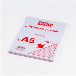 Office Depot A5 50 lapos kockás gyűrűskönyv betét
