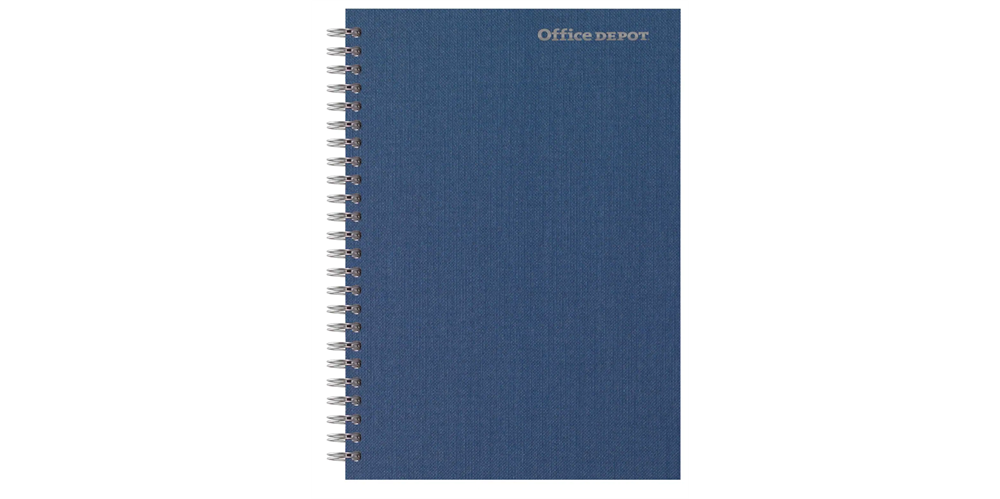 Office Depot A5 sötétkék keményfedeles, vonalas spirálfüzet