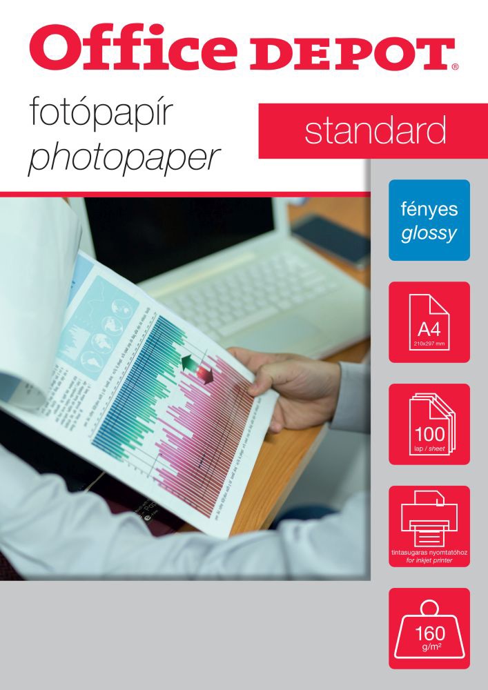 Office Depot Standard A4 160g fényes 100db fotópapír