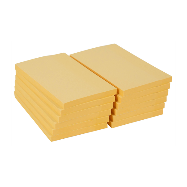 Office Depot extra 76x127 mm öntapadós 12 db sárga jegyzettömb