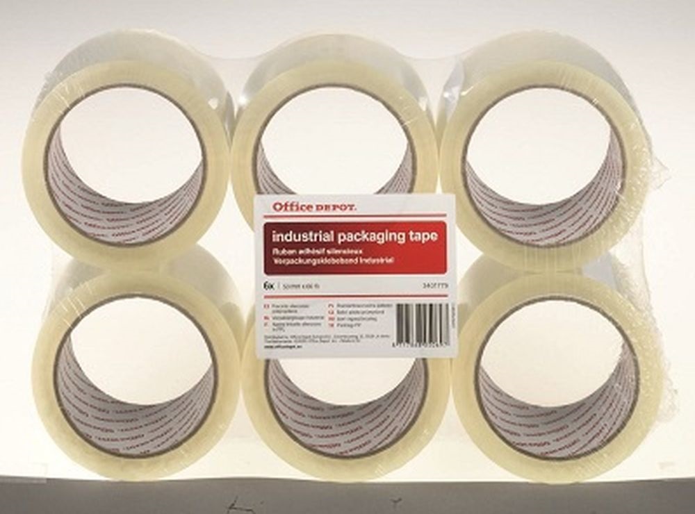 Office Depot 48mmx66m ipari 6db-os átlátszó csomagzáró szalag