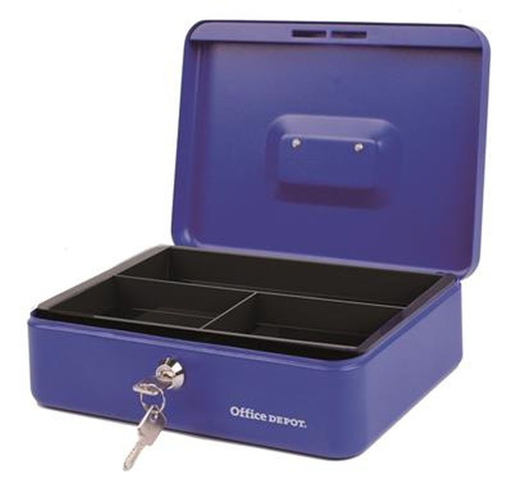 Office Depot közepes pénzkazetta kék