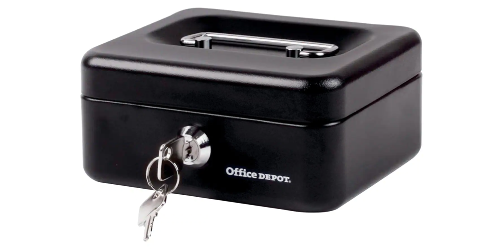 Office Depot mini fekete pénzkazetta