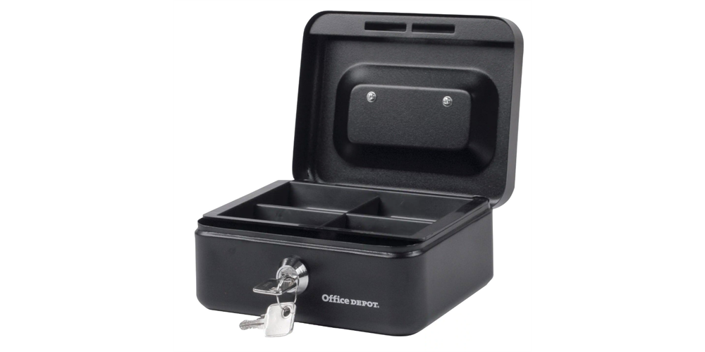 Office Depot mini fekete pénzkazetta