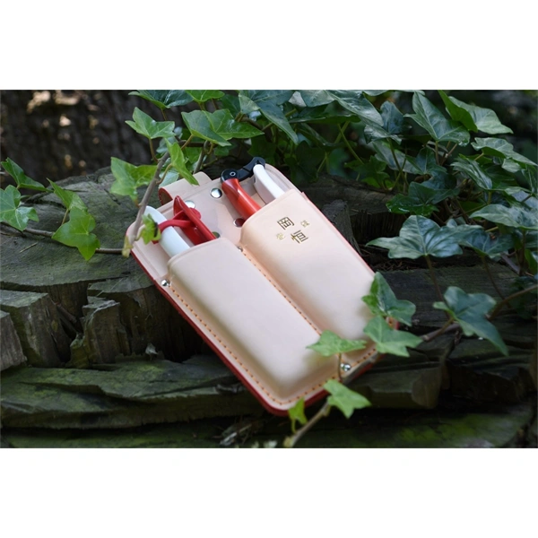 Okatsune 109 olló és szerszámok számára kétrekeszes bőrtok