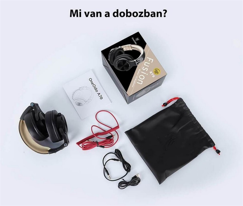 OneOdio A70 Bluetooth arany-fekete fejhallgató