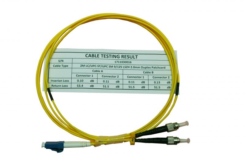 Optic 2m LC/UPC - ST/UPC SM 9/125 OS2 LSOH DLX Optikai Patch kábel