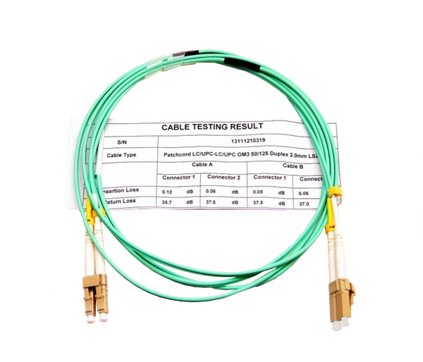 Optic 2m LC/UPC - LC/UPC MM 50/125 OM3 LSOH DLX Optikai Patch kábel