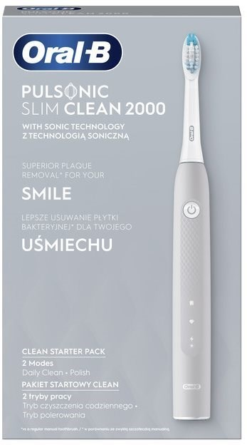 Oral-B Pulsonic Slim Clean 2000 szürke elektromos fogkefe