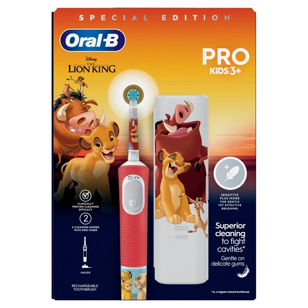 Oral-B Vitality Pro Kids 3+ Lion King gyerek elektromos fogkefe + utazótok