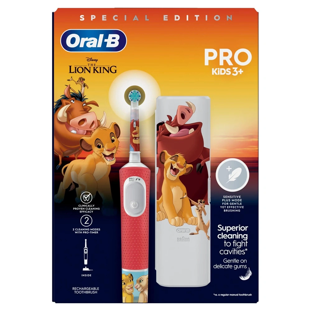 Oral-B Vitality Pro Kids 3+ Lion King gyerek elektromos fogkefe + utazótok
