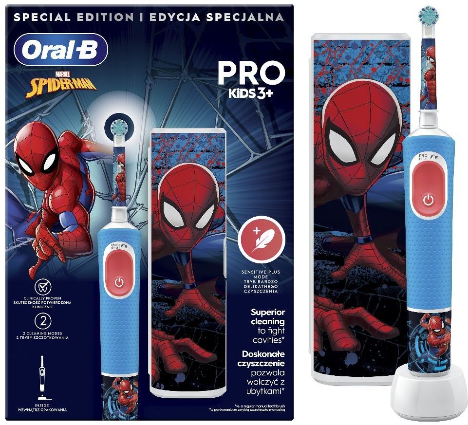 Oral-B D103 Vitality PRO Spiderman gyerek elektromos fogkefe tokkal