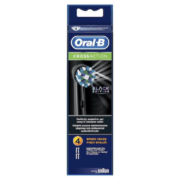 Oral-B CrossAction 4 db-os fekete fogkefefej szett