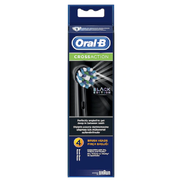 Oral-B CrossAction 4 db-os fekete fogkefefej szett