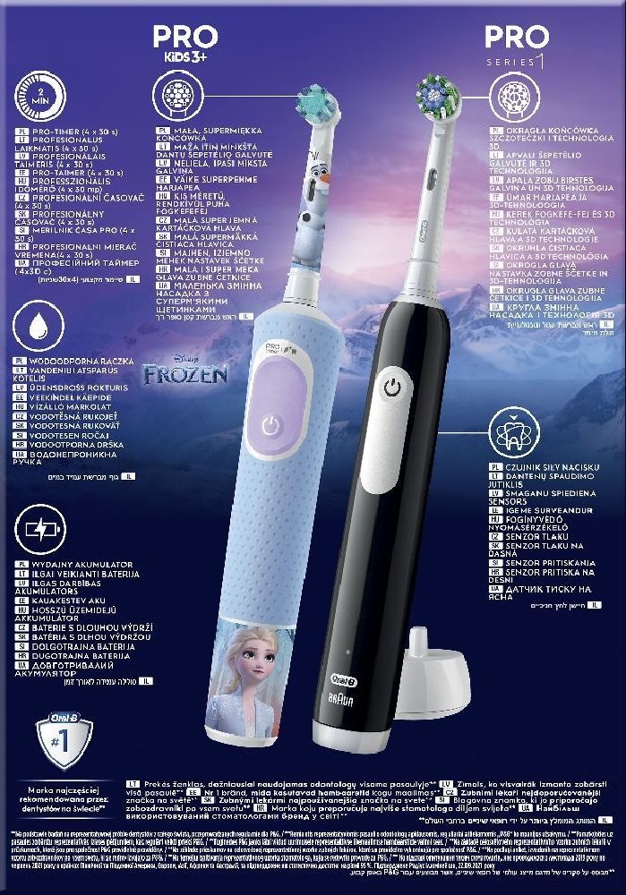 Oral-B Family Edition Pro Series 1 Black + Pro gyerek 3+ Jégvarázs elektromos fogkefe