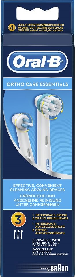 Oral-B Ortho Care Essentials 3 db-os fogkefefej szett