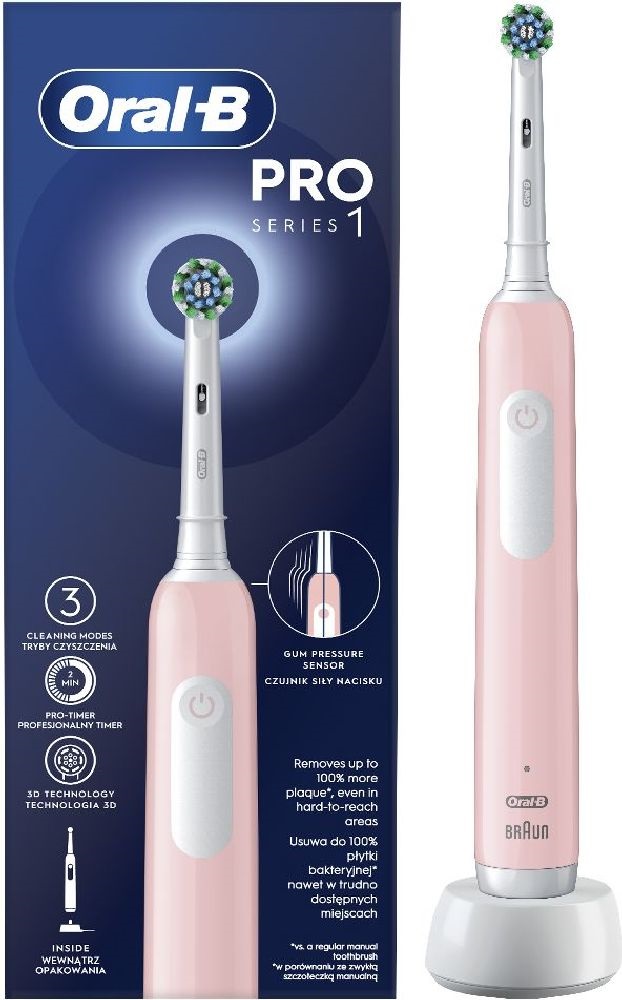Oral-B PRO1 Pink Cross Action elektromos fogkefe
