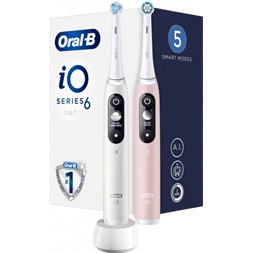 Oral-B iO Series 6 2 db-os fehér+rózsaszín elektromos fogkefe szett