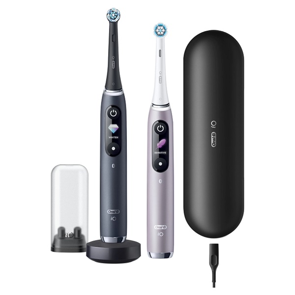 Oral-B iO Series 9 2 db-os fekete és rózsaszín elektromos fogkefe szett