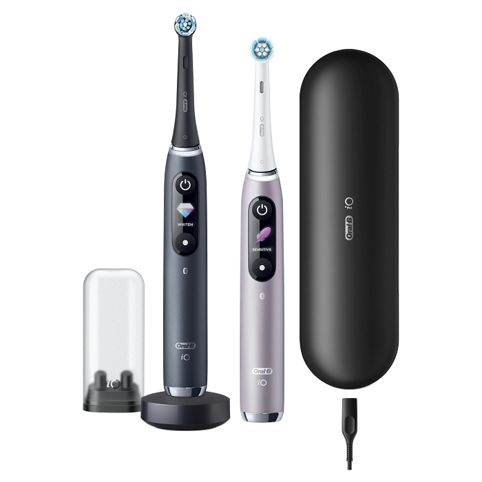 Oral-B iO Series 9 2 db-os fekete és rózsaszín elektromos fogkefe szett