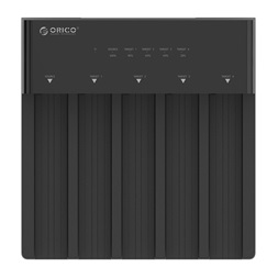 Orico HDD/SSD Dokkoló - 6558US3-C-EU /125/ (5x 2,5"/3,5" HDD/SSD -> USB-A, Max.: 16TB, fekete)