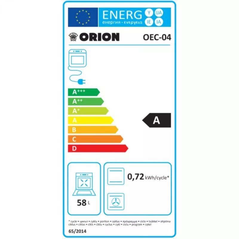 Orion OEC-04 fehér, szabadonálló, elektromos, főzőzóna: 4, sütő:58L, grill, tűzhely