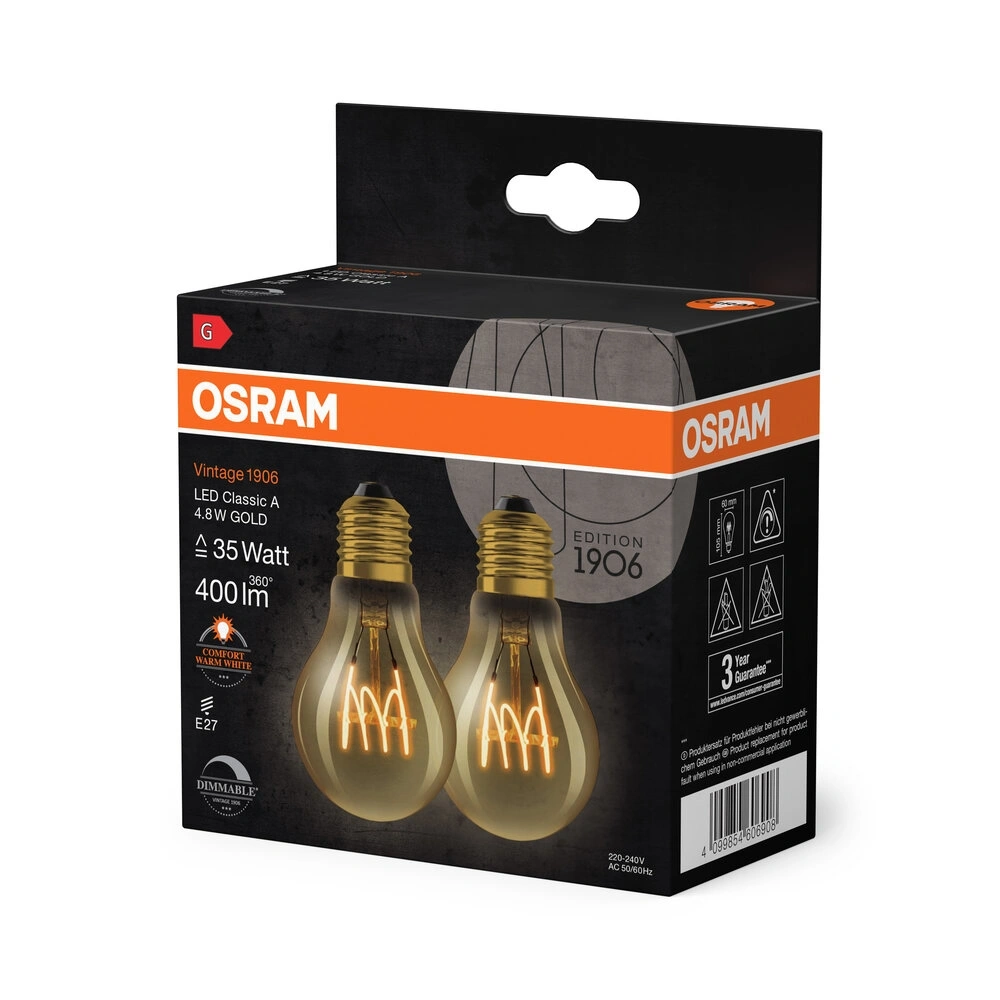Osram Filament DIM 4,8W 2200K Gold E14 LED fényforrás