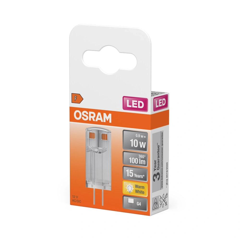 Osram LED PIN 10 320° 0.9W 827 Clear G4 LED fényforrás