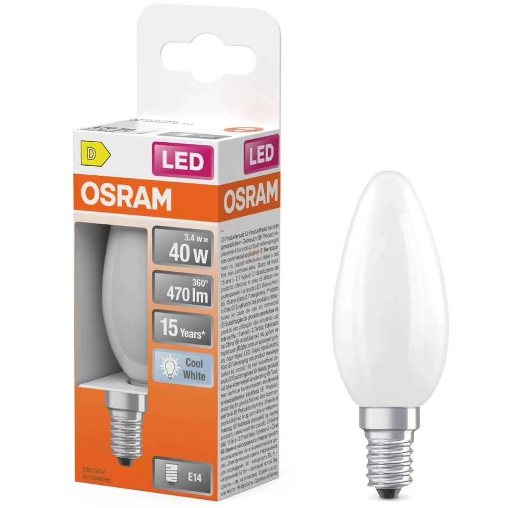 Osram LED Retrofit CLASSIC B 3.4W 840 Frosted E14 LED izzó
