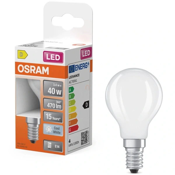 Osram LED Retrofit CLASSIC P 3.4W 840 Frosted E14 LED izzó