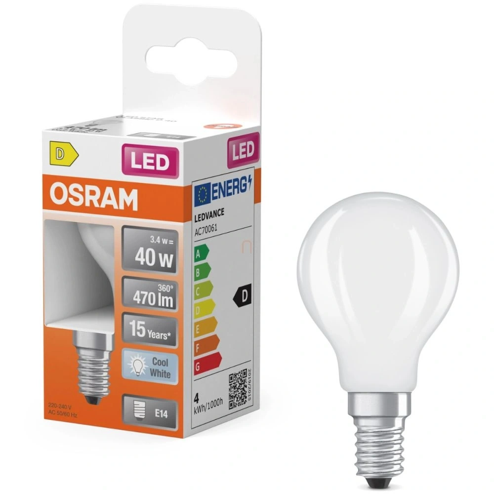 Osram LED Retrofit CLASSIC P 3.4W 840 Frosted E14 LED izzó