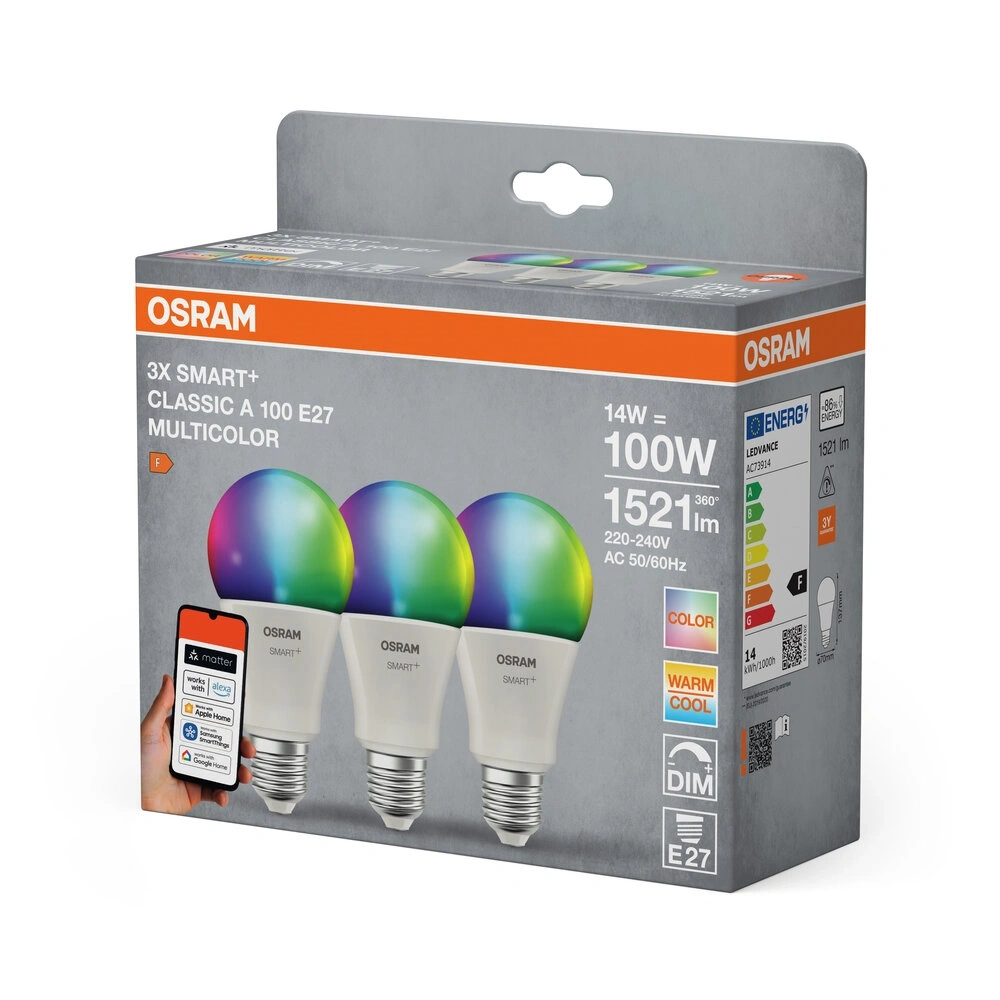 Osram SMART+ MATTER A100 RGBW .állíth.színhőm.14W E27 fényforrás
