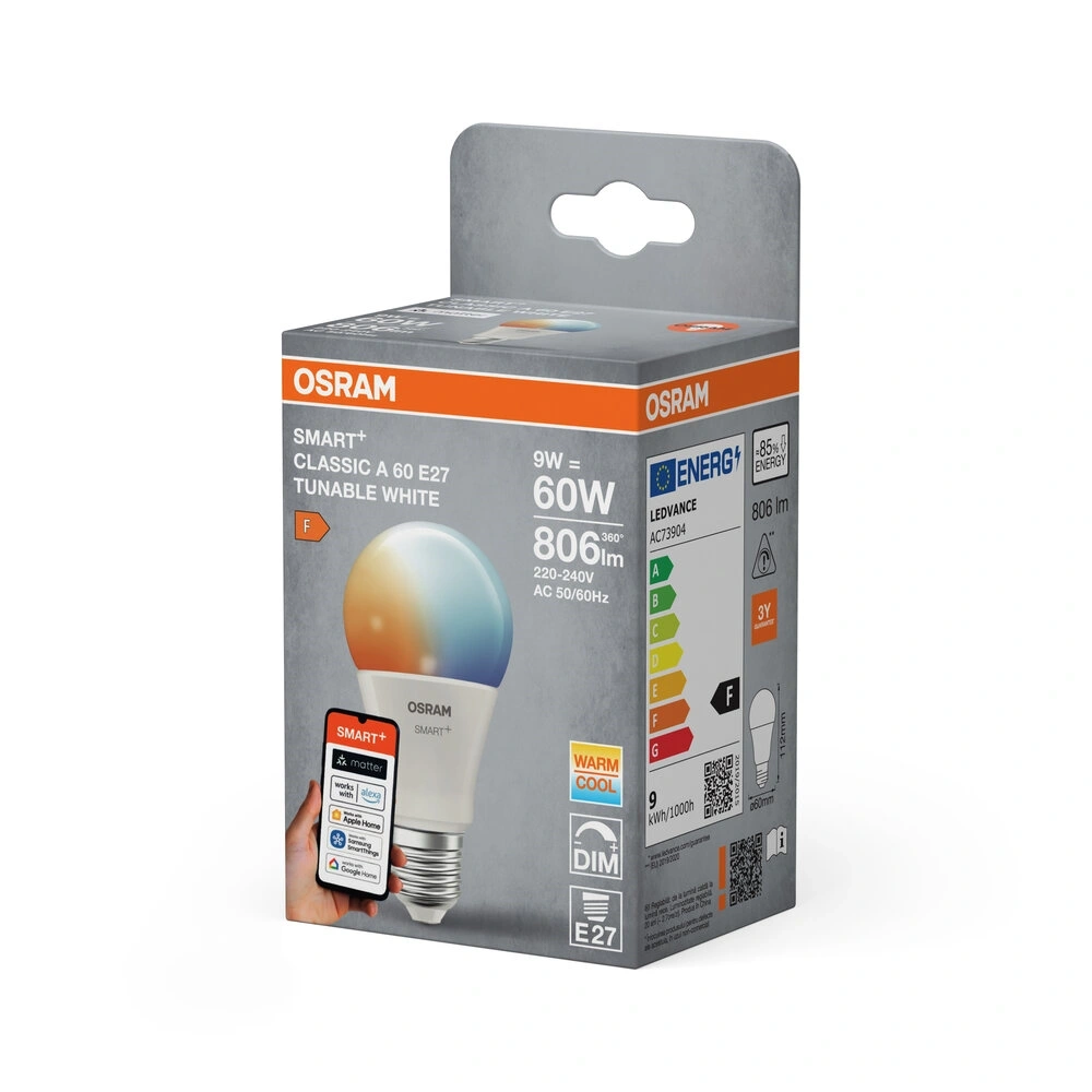 Osram SMART+ MATTER A60 körte TW, állith.színhőm, 2700K, matt, E27 fényforrás