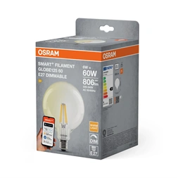 Osram SMART+ MATTER Classic Globe125, H60W, dimm.6W, 2700K, E27 fényforrás
